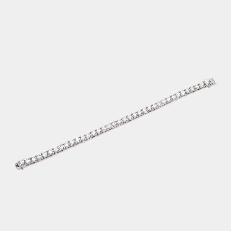 مملوكة مسبقًا 18k White Gold Round Brilliant Cut Lab Grown Diamonds Bracelet (Approx 11 cts)