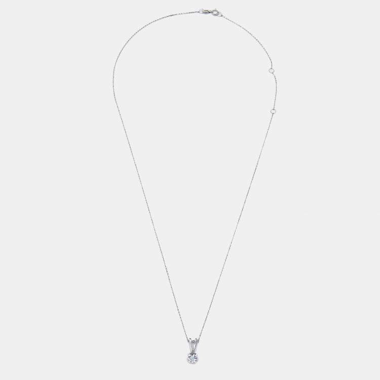 Pre Owned The Diamond Edit Lab Grown Diamond 0.50 ct White Gold Pendant Necklace