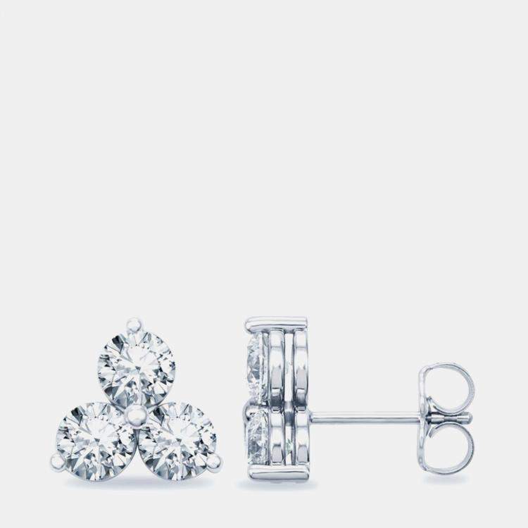 Pre Owned 1.80 cts Round Brilliant Cut 18K White Gold Lab Grown Diamond Earrings