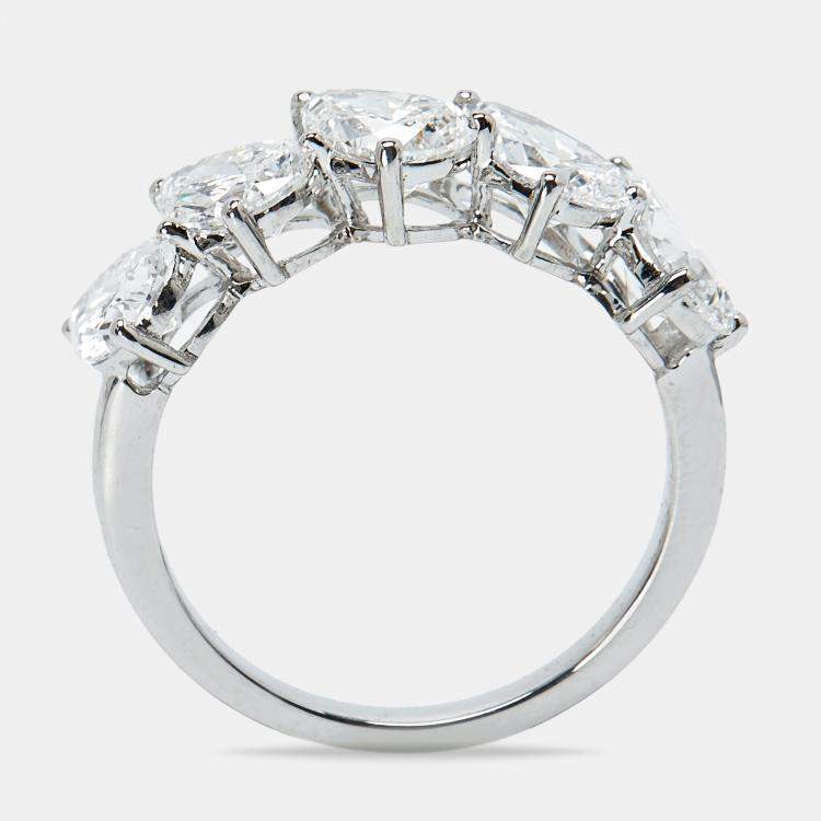 Pre Owned 2.50 cts Pear Brilliant Cut 18k Lab Grown Diamond 18k White Gold Ring Size 53