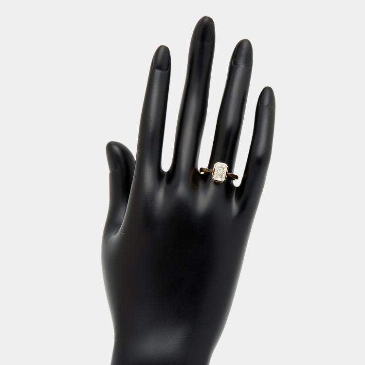 مملوكة مسبقًا 1.50 cts Radiant Brilliant Cut 18k Yellow Gold Lab Grown Diamonds Ring Size 52