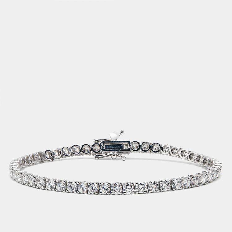 Pre Owned 5.40 cts Round Brilliant Cut Lab Grown Diamonds 18k White Gold Tennis Bracelet