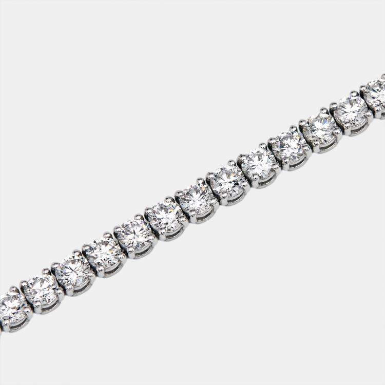 Pre Owned 5.40 cts Round Brilliant Cut Lab Grown Diamonds 18k White Gold Tennis Bracelet