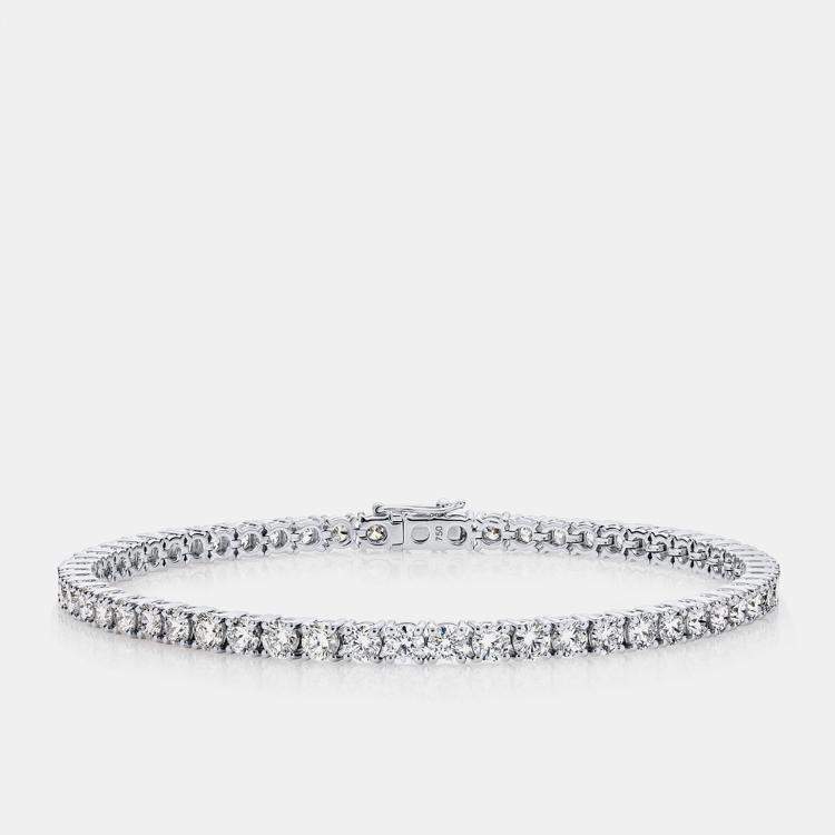 Pre Owned 7.50 cts Round Brilliant Cut Lab Grown Diamonds 18k White Gold Tennis Bracelet