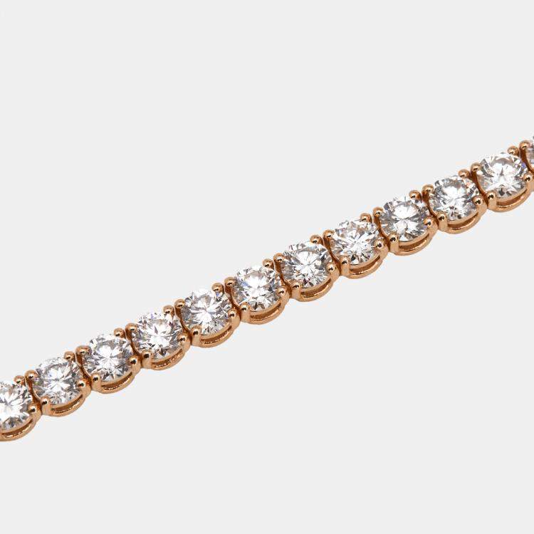 Pre Owned 6.00 cts Round Brilliant Lab Grown Diamonds 18k Rose Gold Tennis Bracelet