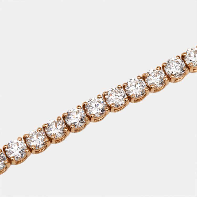 مملوكة مسبقًا 8.00 cts Round Brilliant Lab Grown Diamonds 18k Rose Gold Tennis Bracelet