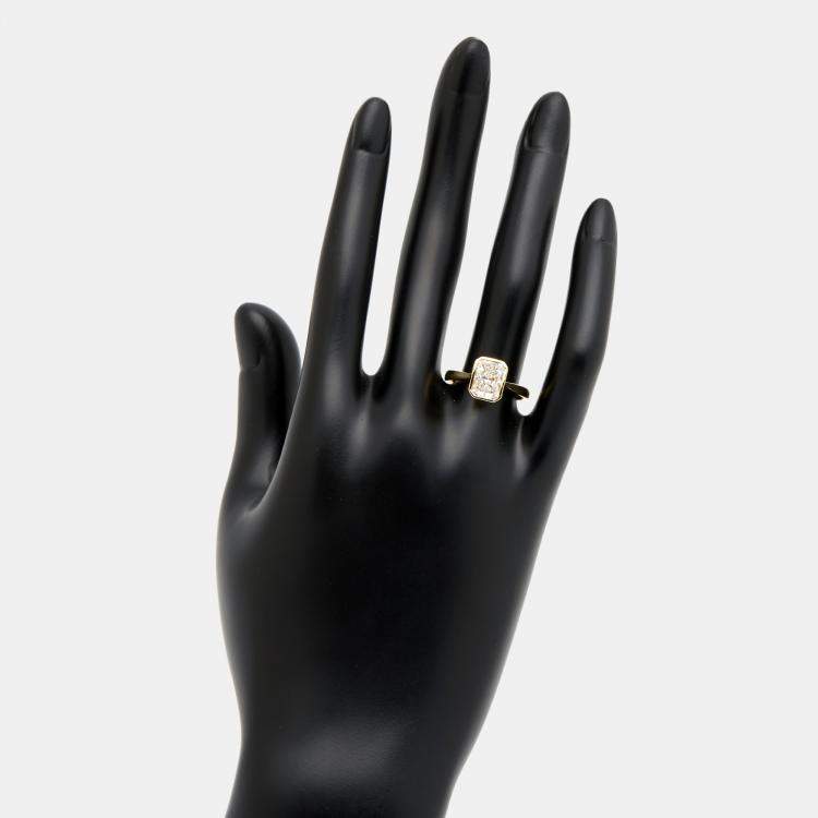 مملوكة مسبقًا 2.00 cts Radiant Brilliant 18k Yellow Gold Lab Grown Diamonds Ring Size 51