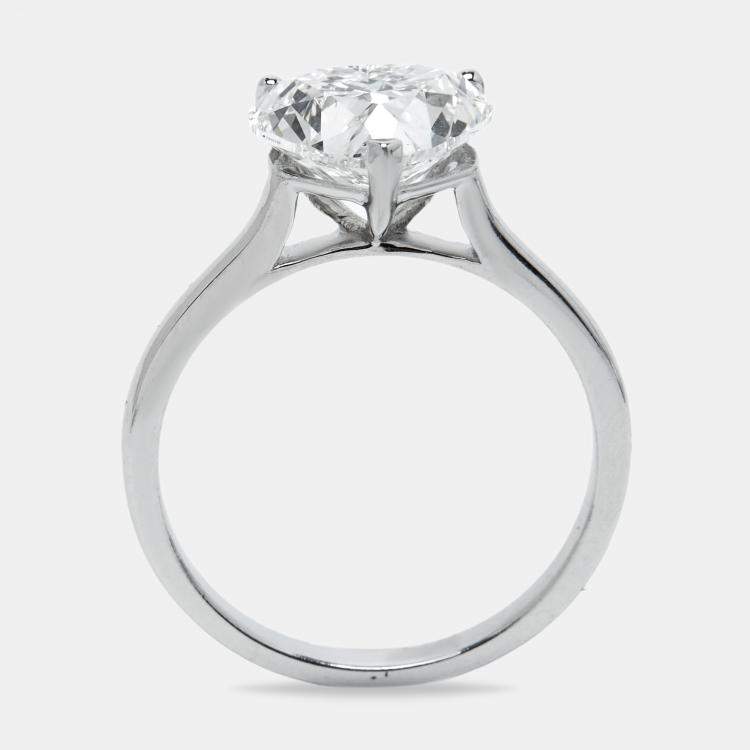 Pre Owned 2.00 cts Heart Lab Grown Diamond 14k White Gold Ring Size 52