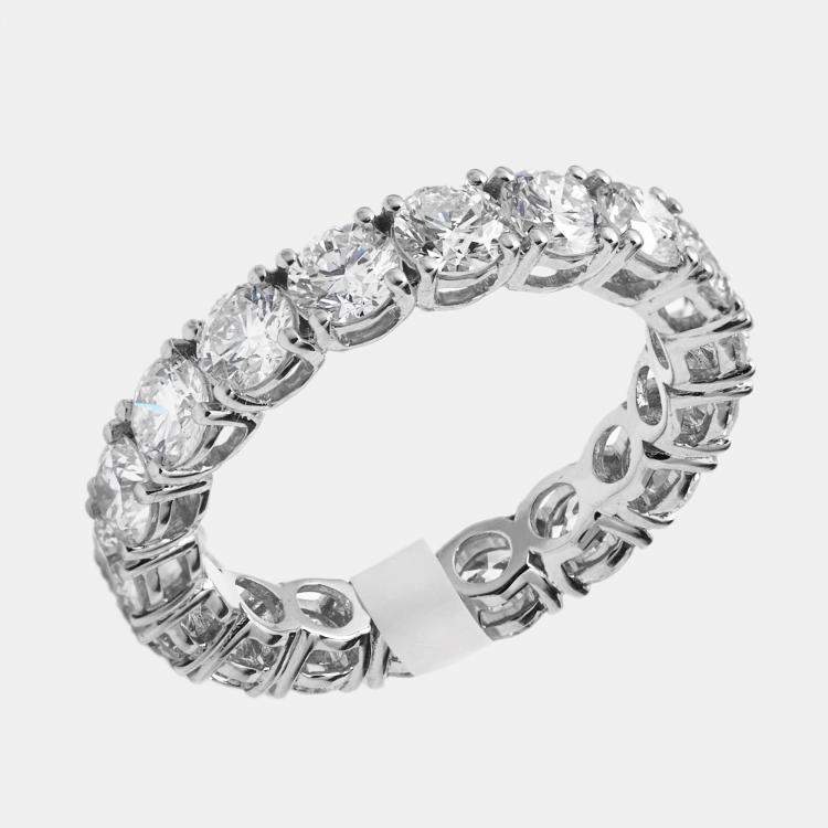 مملوكة مسبقًا 3.60 cts Round Brilliant Lab Grown Diamonds 18k White Gold Eternity Band Ring Size 53