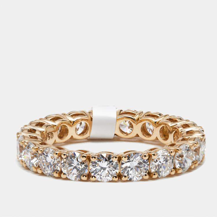Pre Owned 3.00 cts Round Brilliant Lab Grown Diamonds 18k Rose Gold Eternity Band Ring Size 53