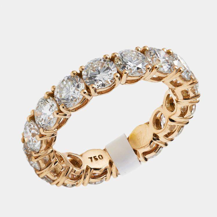 مملوكة مسبقًا 5.00 cts Round Brilliant Lab Grown Diamonds 18k Rose Gold Eternity Band Ring Size 53