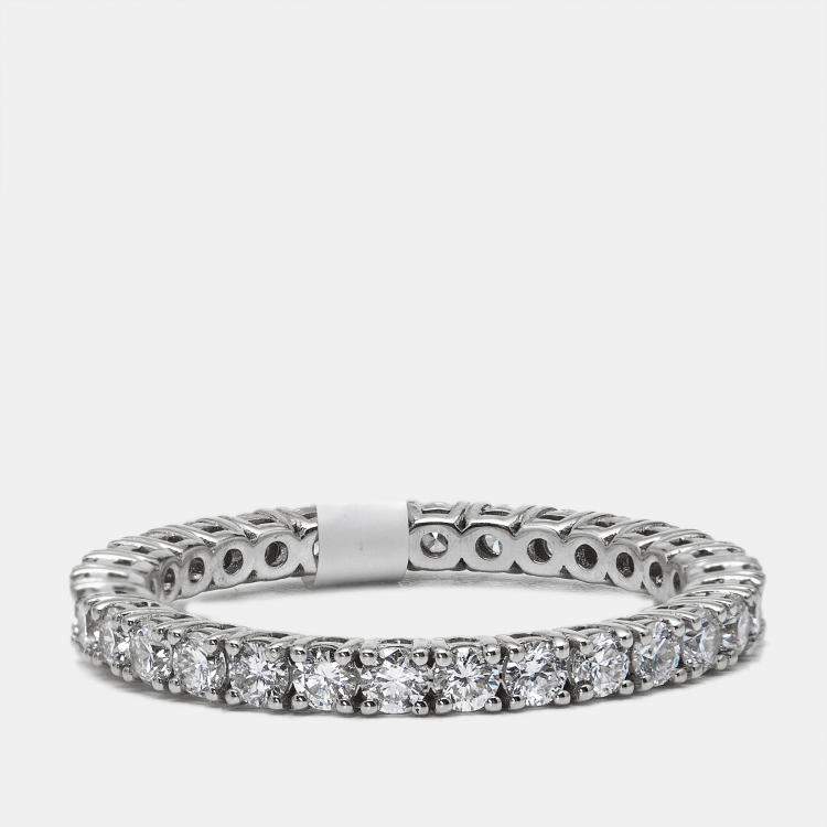 Pre Owned 1.00 cts Round Brilliant Lab Grown Diamond 18k White Gold Eternity Band Ring Size 52