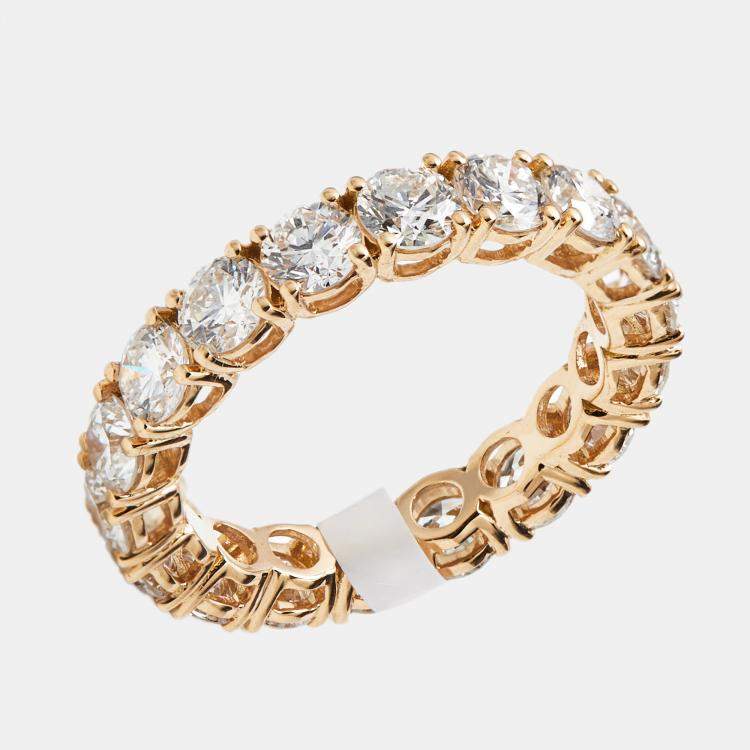 مملوكة مسبقًا 3.60 cts Round Brilliant Lab Grown Diamonds 18k Rose Gold Eternity Band Ring Size 52