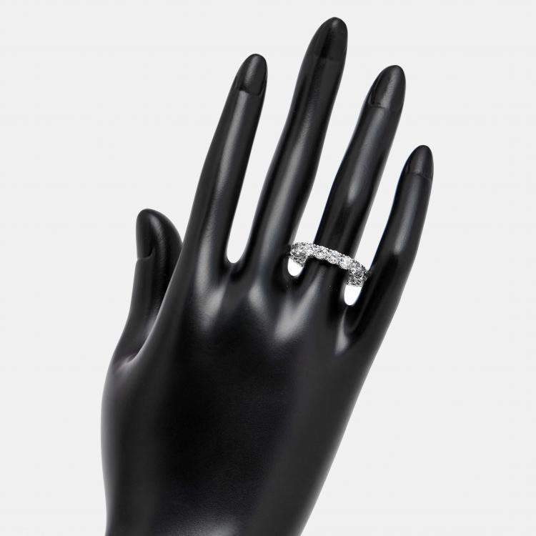 مملوكة مسبقًا 3.60 cts Round Brilliant Lab Grown Diamonds 18k White Gold Eternity Band Ring Size 52