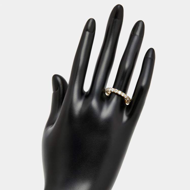 مملوكة مسبقًا 2.25 cts Round Brilliant Lab Grown Diamonds 18k Yellow Gold Eternity Band Ring Size 52