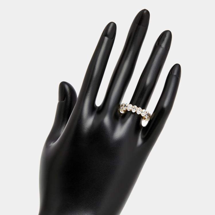 Pre Owned 4.80 cts Oval Brilliant Lab Grown Diamond 18k Yellow Gold Eternity Band Ring Size 54