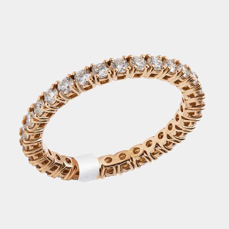 مملوكة مسبقًا 1.00 cts Round Brilliant Lab Grown Diamond 18k Rose Gold Eternity Band Ring Size 54