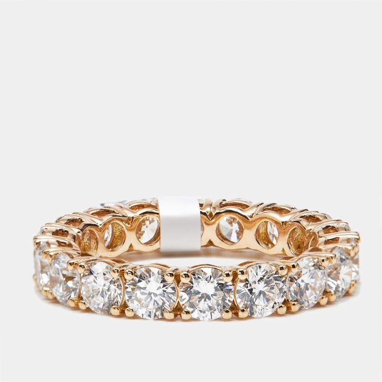 مملوكة مسبقًا 3.60 cts Round Brilliant Lab Grown Diamonds 18k Rose Gold Eternity Band Ring Size 54