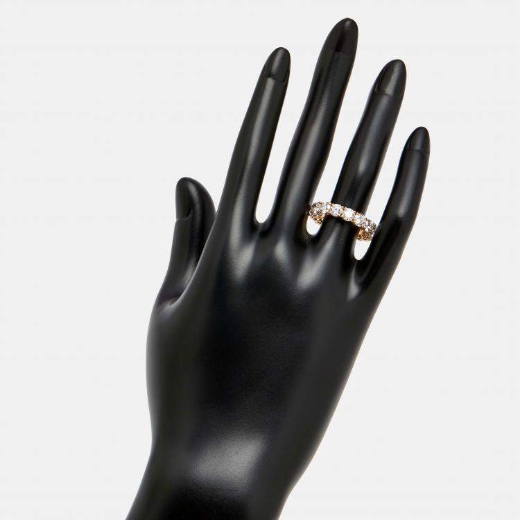 Pre Owned 5.00 cts Round Brilliant Lab Grown Diamonds 18k Rose Gold Eternity Band Ring Size 54