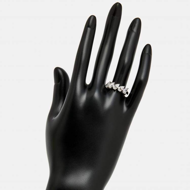 مملوكة مسبقًا 1.7 cts Pear Brilliant Lab Grown Diamonds 18k White Gold Ring Size 54