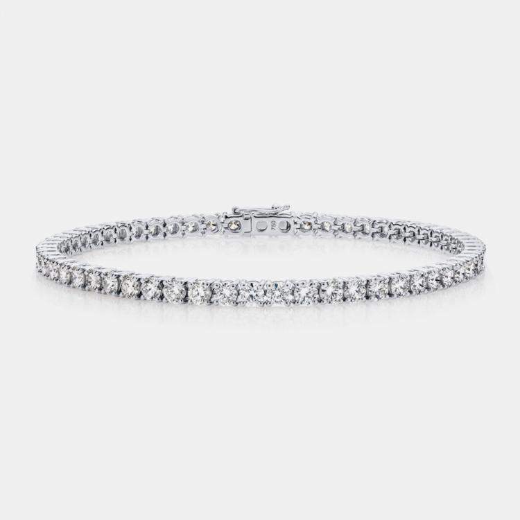 Pre Owned 5.20 cts Round Brilliant Cut Lab Grown Diamonds 18k White Gold Tennis Bracelet