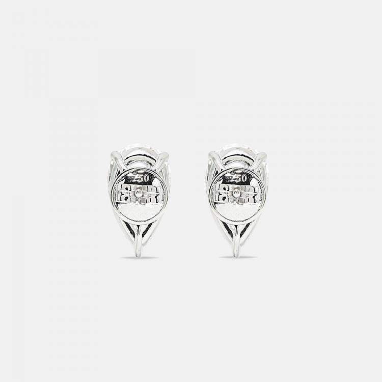 Pre Owned 6.00 cts Pear Brilliant 18k White Gold Lab Grown Diamonds Solitaire Earrings