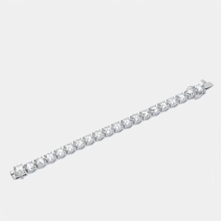 Pre Owned 40.00 cts Round Brilliant Cut Lab Grown Diamonds 18k White Gold Tennis Bracelet