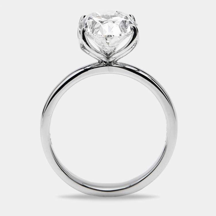 Pre Owned 3.5 cts Oval Brilliant Lab Grown Diamond 18k White Gold Ring Size 52