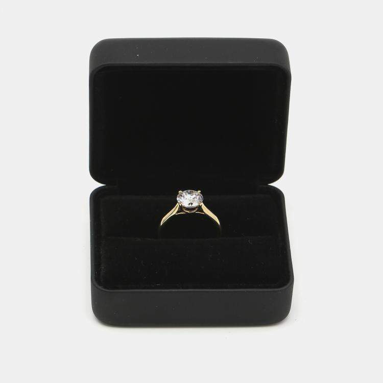 Pre Owned 2.00 cts Round Brilliant Cut 18k Yellow Gold Lab Grown Diamonds Ring Size 51