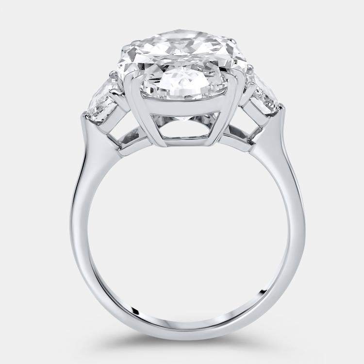 Pre Owned 8.99 cts Oval Brilliant Trapezoid Lab Grown Diamonds 18k White Gold Ring Size 51