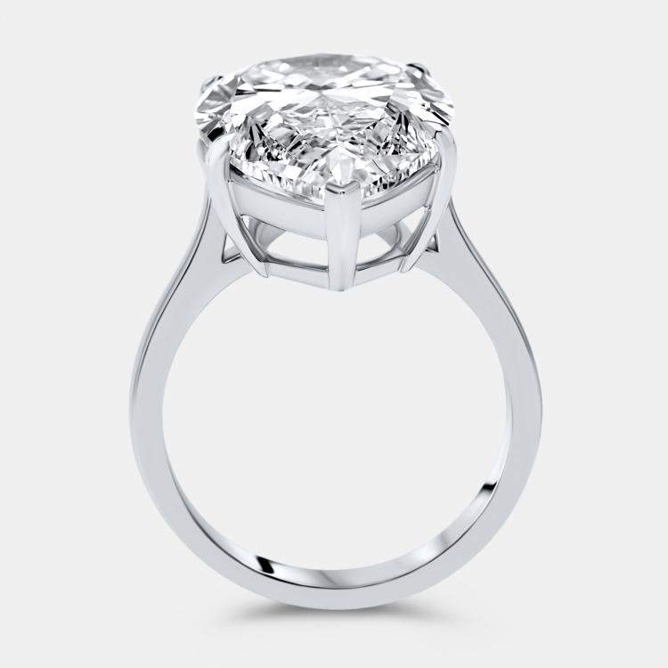 Pre Owned 7.00 cts Pear Brilliant Lab Grown Diamond 18k White Gold Ring Size 51