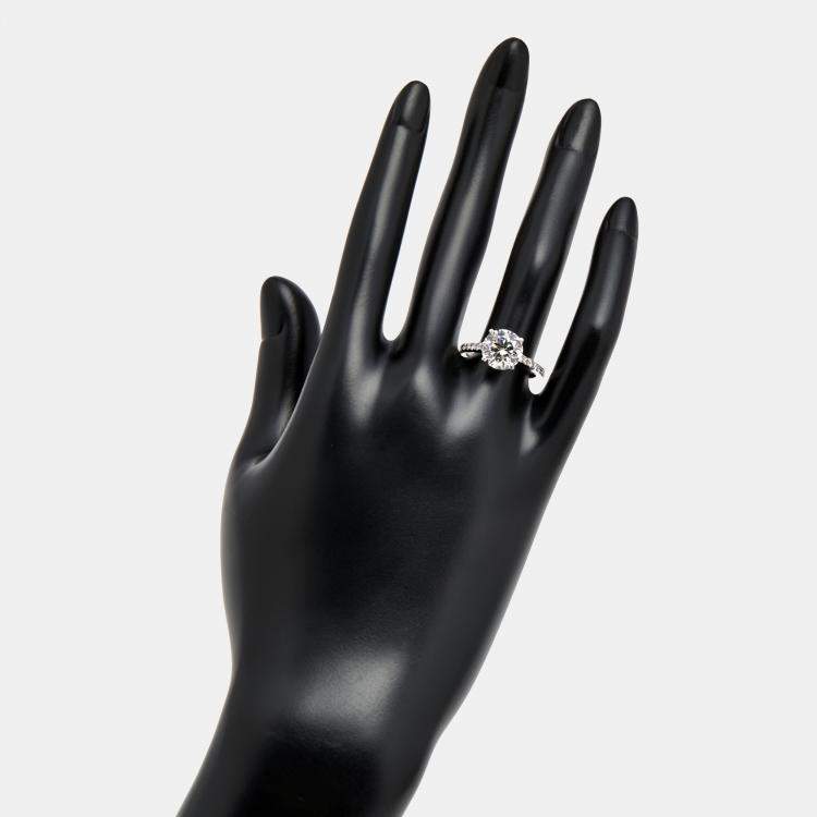 مملوكة مسبقًا 3.30 cts Round Brilliant Lab Grown Diamonds 18k White Gold Ring Size 54