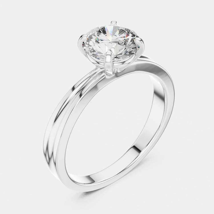 Pre Owned 3.00 ct Round 18k White Gold Lab Grown Diamonds Solitaire Diamond Band Size 53