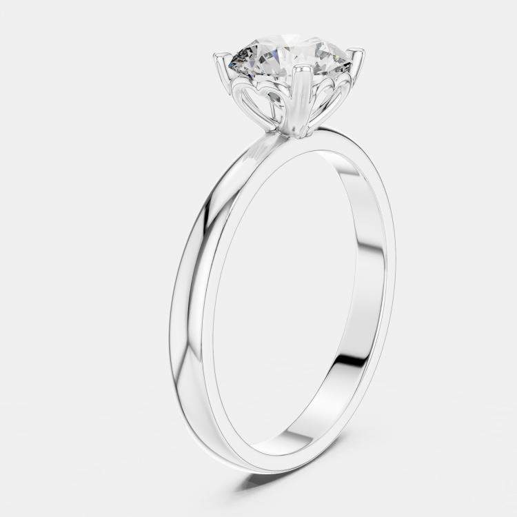 Pre Owned 6.00 ct Round 18k White Gold Solitaire Lab Grown Diamond Band Size 53