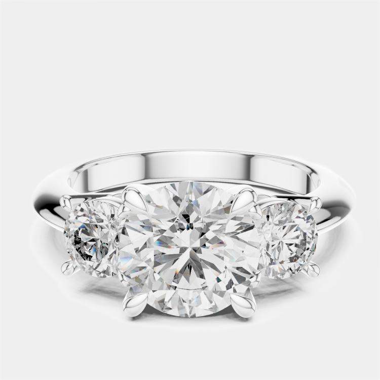 Pre Owned 3.00 cts Round 18k White Gold Lab Grown Diamond Ring Size 53