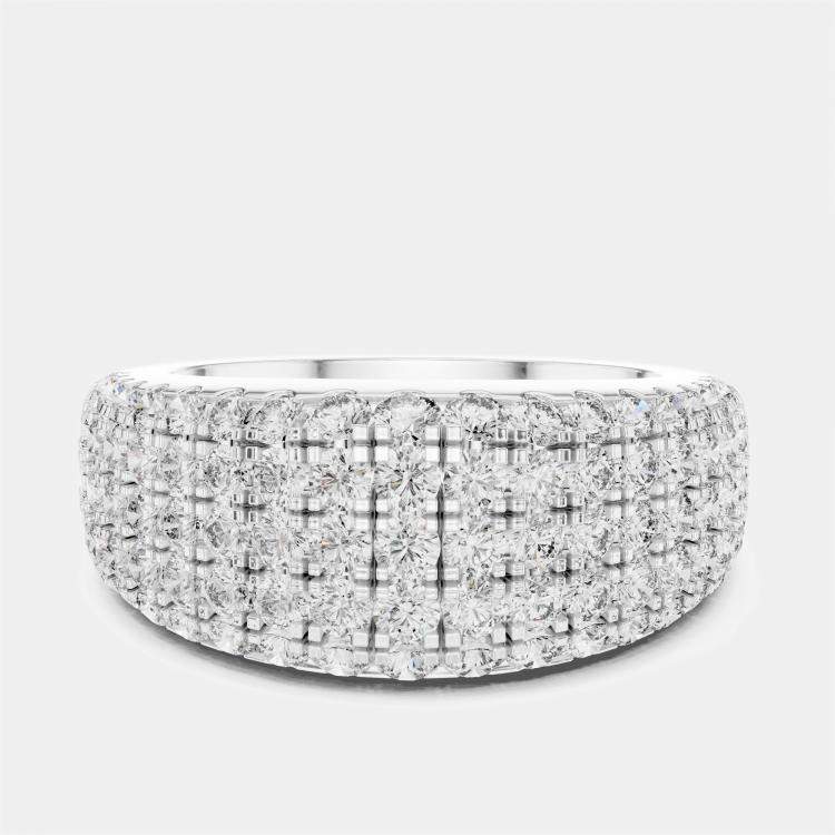 مملوكة مسبقًا 2.00 Fancy Round Cut 18k White Gold Lab Grown Diamond Ring Size 53