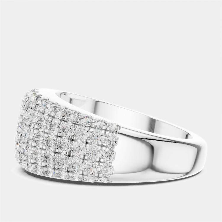 مملوكة مسبقًا 2.00 Fancy Round Cut 18k White Gold Lab Grown Diamond Ring Size 53