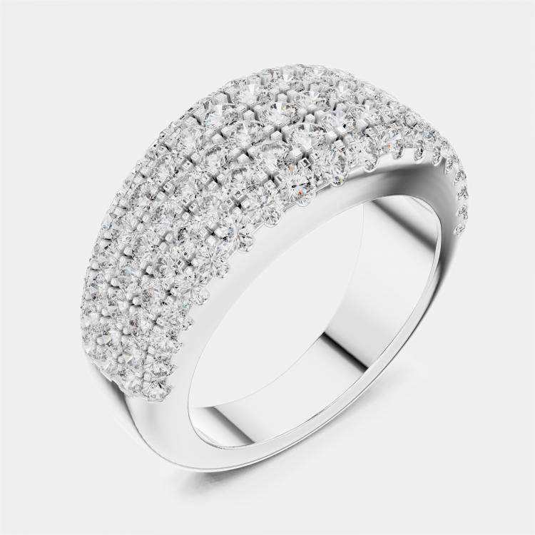 مملوكة مسبقًا 2.00 Fancy Round Cut 18k White Gold Lab Grown Diamond Ring Size 53