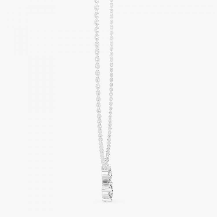 Pre Owned 2.00 cts Fancy Pear Cut 18k White Gold Lab Grown Diamond Pendant Necklace