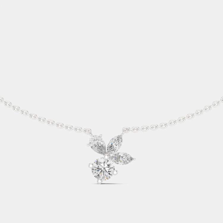 Pre Owned 2.00 cts Fancy Pear Cut 18k White Gold Lab Grown Diamond Pendant Necklace