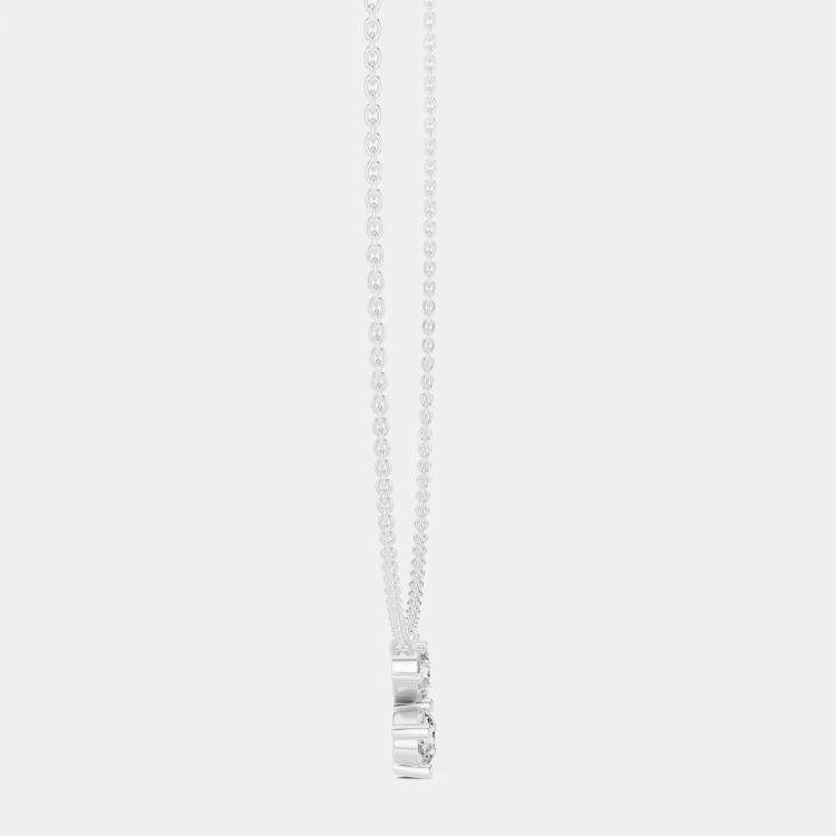 Pre Owned 2.00 cts Fancy Pear Cut 18k White Gold Lab Grown Diamond Pendant Necklace