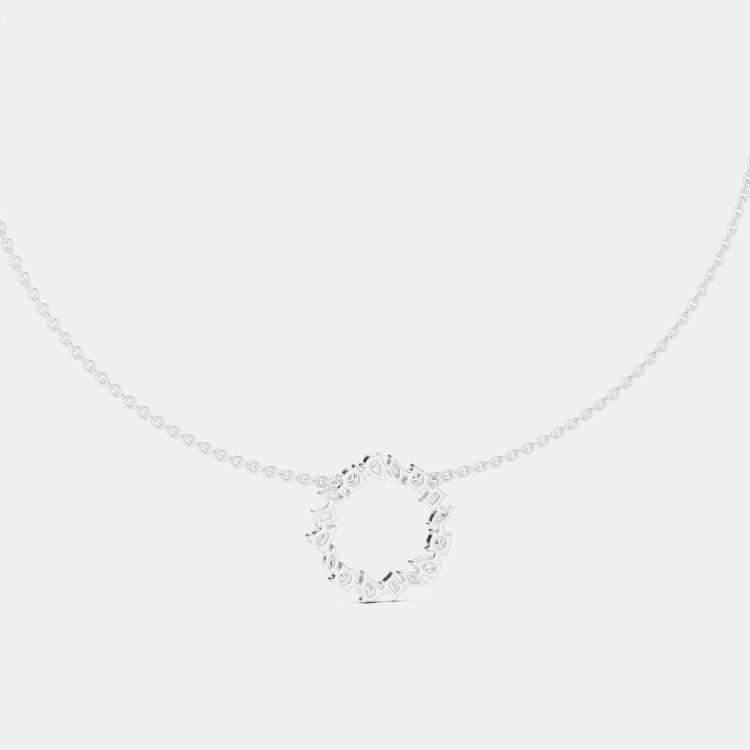 Pre Owned 1.50 cts Mixed Shape Fancy Cut 18k White Gold Lab Grown Diamond Pendant