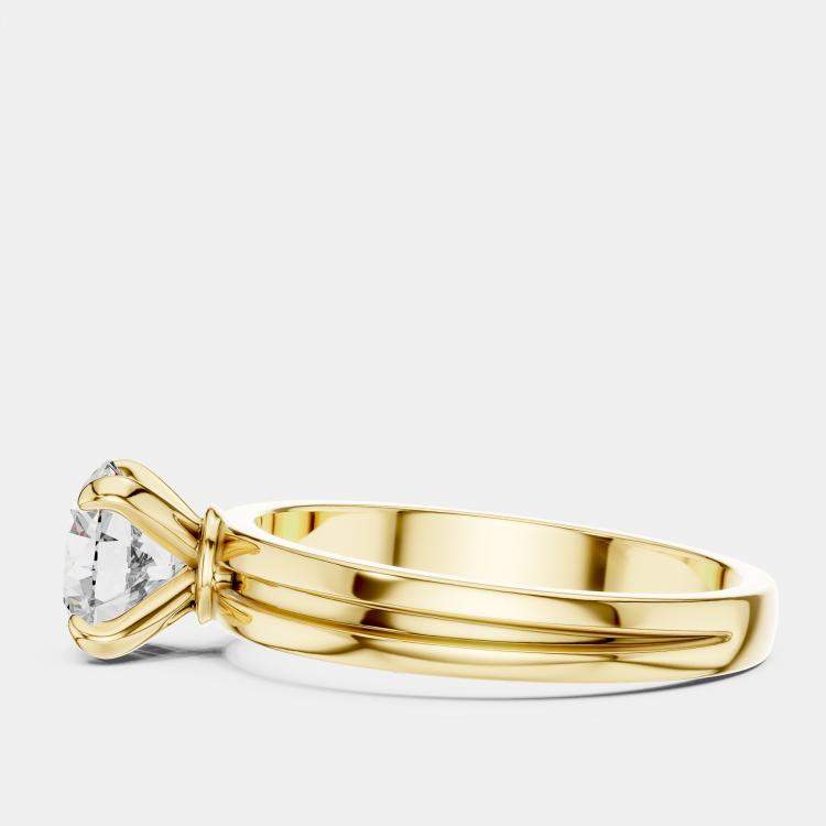 مملوكة مسبقًا 6.00 cts Round 18k Yellow Gold Solitaire Lab Grown Diamond Band Size 53