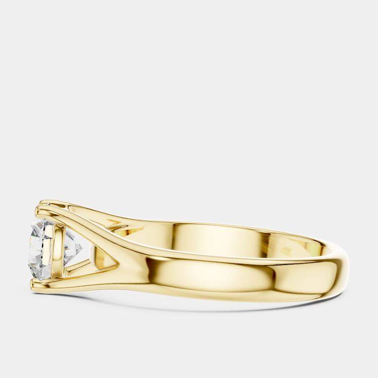 Pre Owned 5.00 cts Round 18k Yellow Gold Solitaire Lab Grown Diamond Band Size 53