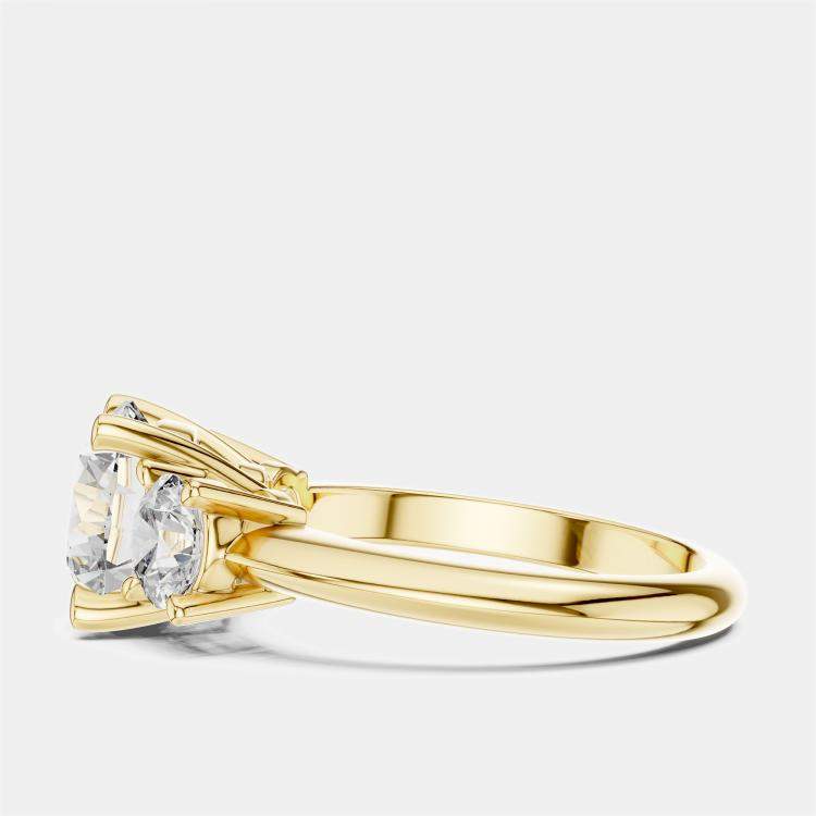 مملوكة مسبقًا 3.00 cts Round 18k Yellow Gold Lab Grown Diamond Ring Size 53