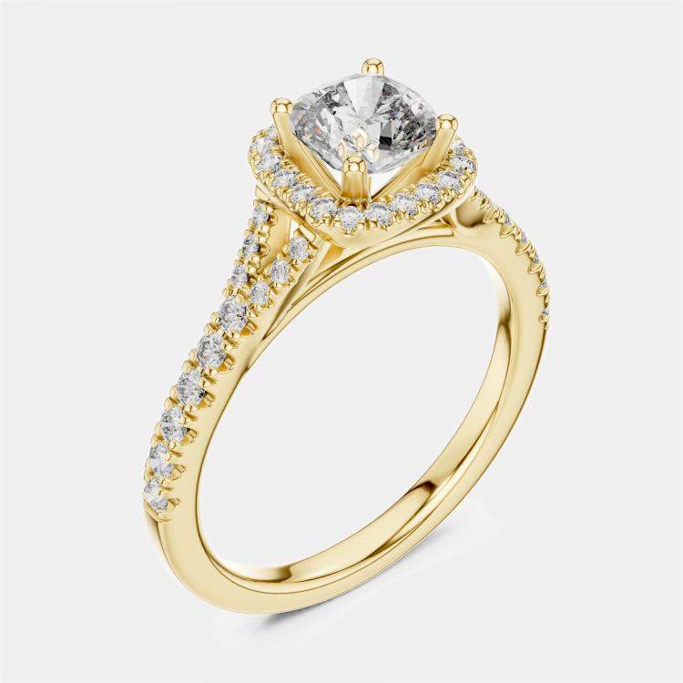 Pre Owned 1.00 cts Round 18k Yellow Gold Lab Grown Diamond Ring Size 53