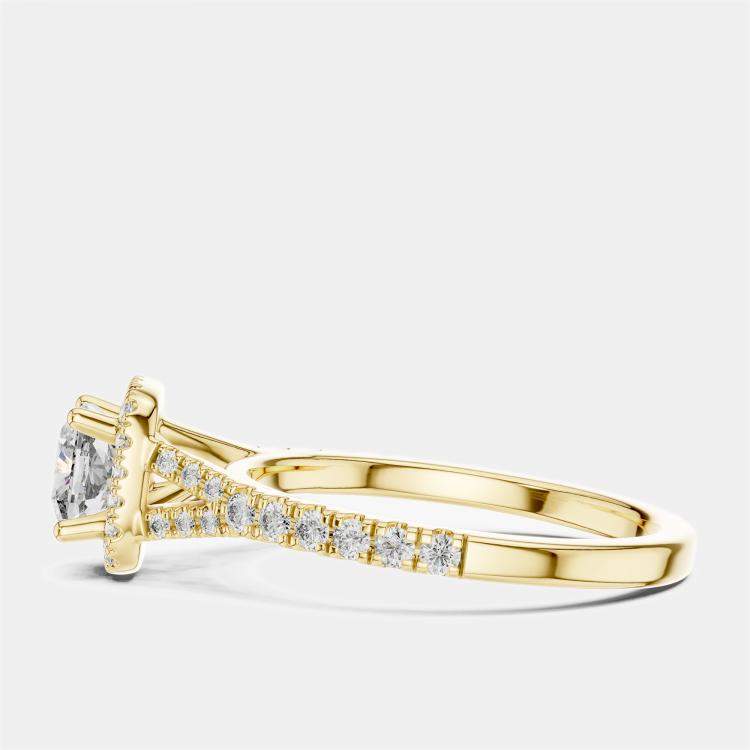 Pre Owned 1.00 cts Round 18k Yellow Gold Lab Grown Diamond Ring Size 53