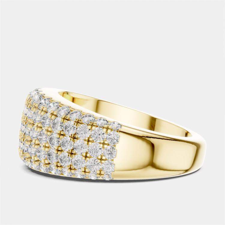 Pre Owned 2.00 Fancy Round Cut 18k Yellow Gold Lab Grown Diamond Ring Size 53