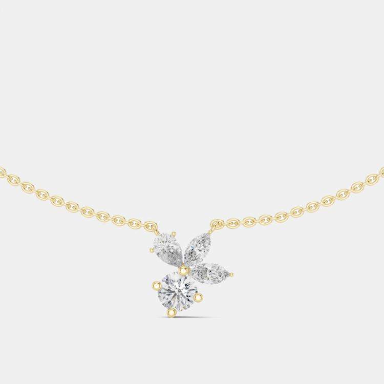 Pre Owned 2.00 cts Fancy Pear Cut 18k Yellow Gold Lab Grown Diamond Pendant Necklace