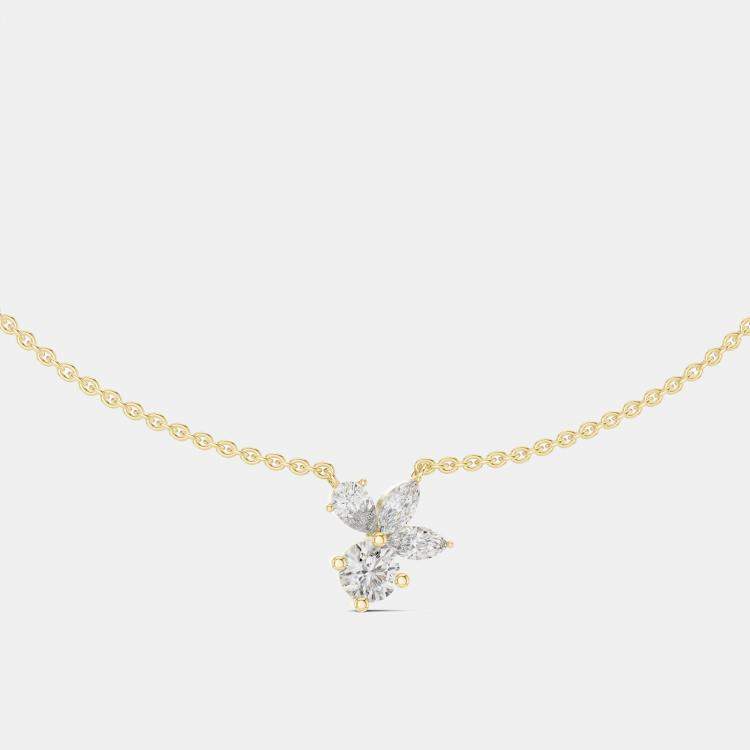Pre Owned 2.00 cts Fancy Pear Cut 18k Yellow Gold Lab Grown Diamond Pendant Necklace